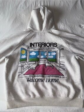 Welcome Home Graphic Hoodie - Light Heather Gray